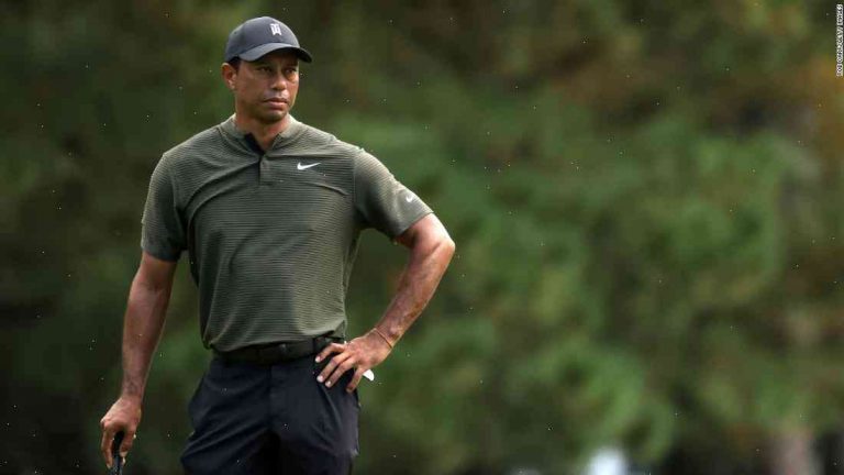 Tiger Woods wearing blonde ponytail one month after injured back surgery