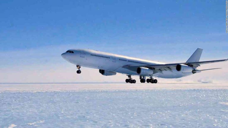 Ice-cool: A luxurious cargo jet landed in Antarctica